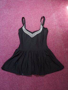 Vintage Sirena black pin-up swim dress one-piece swimsuit  Best fits women's S–M